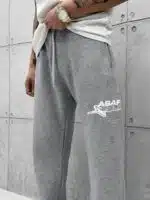 Premium Shootingstar64 Kabartma Baskılı Stoper Paça Baggy Eşofman – Gri - Görsel 7