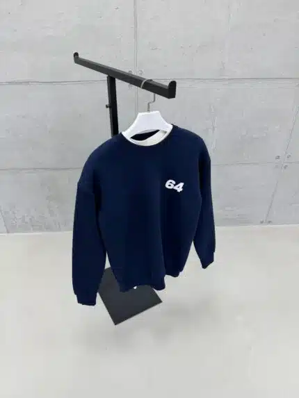 Premium Shootingstar64 Kabartma Baskılı Sweatshirt – Lacivert