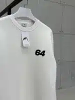 Premium Shootingstar64 Kabartma Baskılı Sweatshirt – Beyaz - Görsel 4