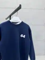 Premium Shootingstar64 Kabartma Baskılı Sweatshirt – Lacivert - Görsel 3