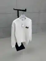 Premium Shootingstar64 Kabartma Baskılı Sweatshirt – Beyaz