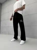 Premium GhettoBoys Büyük Baskılı Stoper Paça Baggy Eşofman – Siyah - Görsel 4