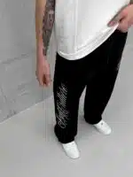 Premium GhettoBoys Büyük Baskılı Stoper Paça Baggy Eşofman – Siyah - Görsel 8