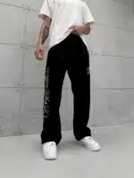 Premium GhettoBoys Büyük Baskılı Stoper Paça Baggy Eşofman – Siyah - Görsel 2