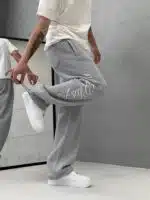 Premium GhettoBoys Büyük Baskılı Stoper Paça Baggy Eşofman – Gri - Görsel 5