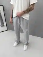 Premium GhettoBoys Büyük Baskılı Stoper Paça Baggy Eşofman – Gri - Görsel 7