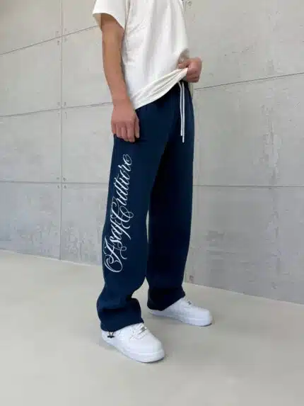 Premium GhettoBoys Büyük Baskılı Stoper Paça Baggy Eşofman – İndigo