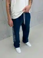 Premium GhettoBoys Büyük Baskılı Stoper Paça Baggy Eşofman – İndigo - Görsel 5