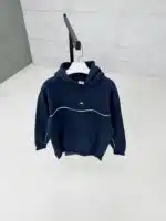 Premium İmzalı Seri Şeritli Nakışlı Kapşonlu Sweatshirt – Lacivert - Görsel 2