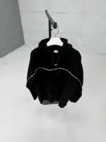 Premium İmzalı Seri Şeritli Nakışlı Kapşonlu Sweatshirt – Siyah - Görsel 3