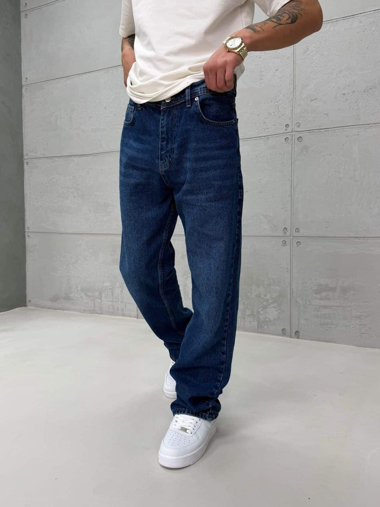 WhatsApp Image 2025-12-23 at 16.43.53 Premıum İmzalı Seri Baggy Jean - Taşlamalı İndigo - Görsel 1