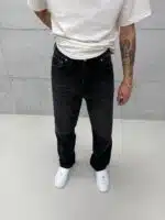 Premıum İmzalı Seri Baggy Jean - Taşlamalı Siyah - Görsel 4