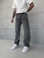 Premıum İmzalı Seri Baggy Jean - Kimysal Yıkama Füme - Görsel 2