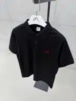 Premium İmzalı Seri Nakış Detaylı Regular Fit Polo Yaka Tshirt -Siyah - Görsel 3