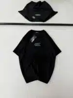 4SF Baskı Detaylı Bisiklet Yaka Tshirt - Siyah