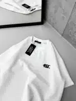 4SFCULT. Sırt Kabartma Baskı Detaylı Bisiklet Yaka Tshirt - Beyaz - Görsel 4