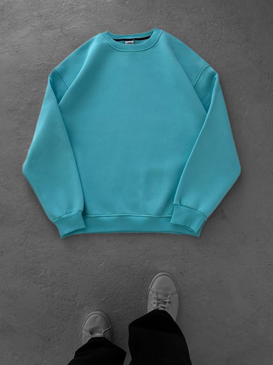 WhatsApp Image 2026-01-28 at 16.52.16 (3) Düz Basic Bisiklet Yaka Üç İplik Sweatshirt - Bebe Mavisi - Görsel 1