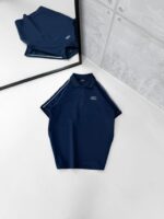 SF Enjeksiyon Baskı Şeritli Polo Yaka Tshirt - Lacivert