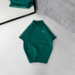 SF Enjeksiyon Baskı Şeritli Polo Yaka Tshirt - Yeşil
