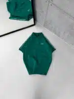 SF Enjeksiyon Baskı Şeritli Polo Yaka Tshirt - Yeşil