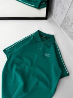 SF Enjeksiyon Baskı Şeritli Polo Yaka Tshirt - Yeşil - Görsel 3