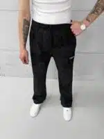 CLTR Premium Nakış Detaylı Yıkamalı Stoper Paça Baggy Eşofman – Siyah - Görsel 4