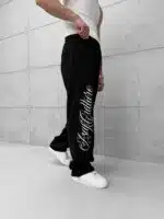 Premium GhettoBoys Büyük Baskılı Stoper Paça Baggy Eşofman – Siyah - Görsel 3