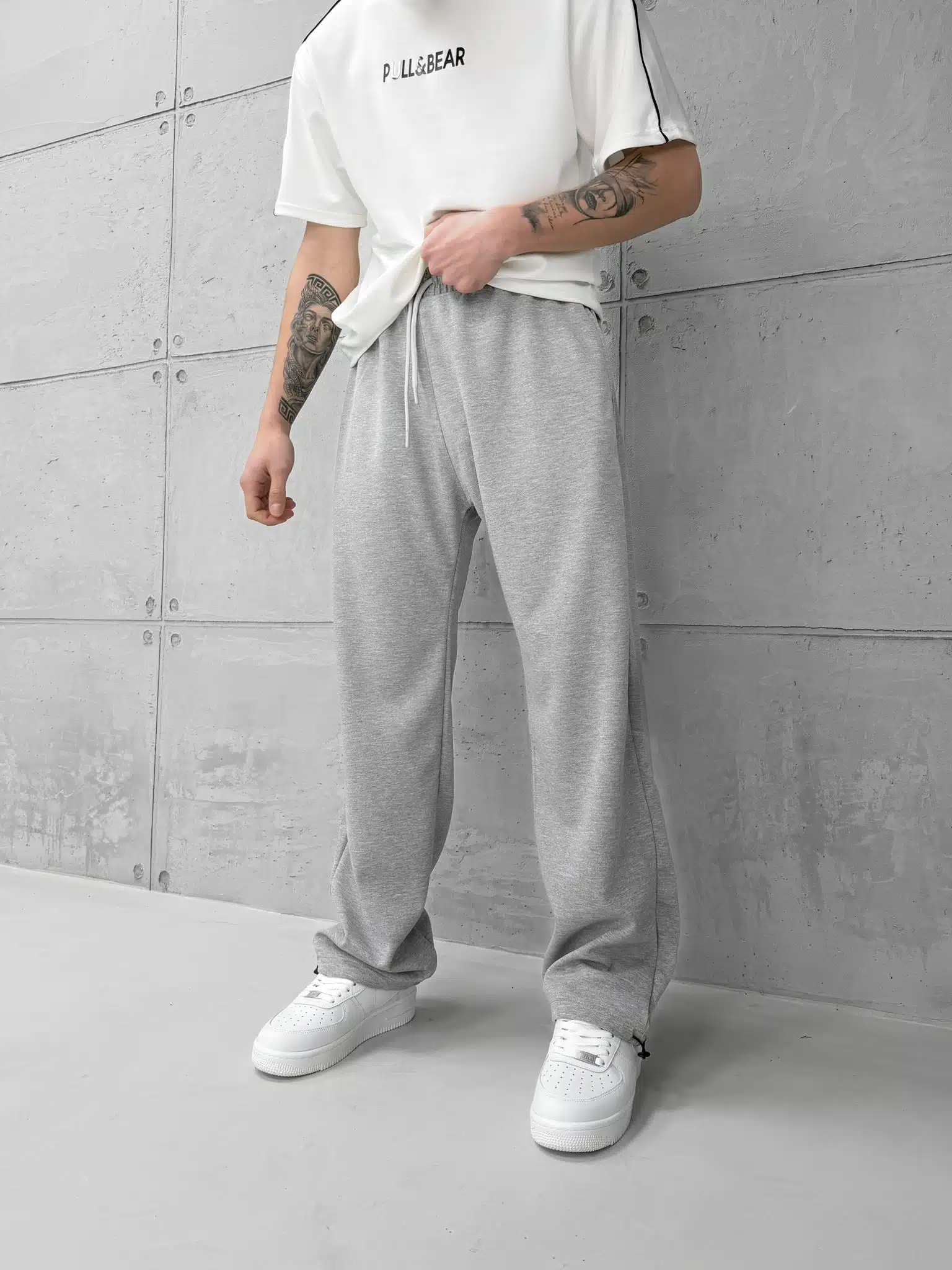 WhatsApp Image 2026-02-06 at 17.21.21 4SF Basic Lastikli Stoper Paça Baggy Eşofman – Gri - Görsel 1