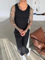 Basic Premium İmzalı Fitilli  Atlet - Siyah - Görsel 7