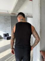 Basic Premium İmzalı Fitilli  Atlet - Siyah - Görsel 8