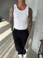 Basic Premium İmzalı Fitilli Atlet - Beyaz - Görsel 3