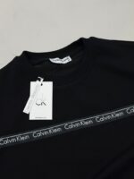 CK Premium Şeritli Bisiklet Yaka Tshirt -Siyah - Görsel 3