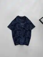 ASFCULT Yıkamalı Bisiklet Yaka Tshirt - Lacivert