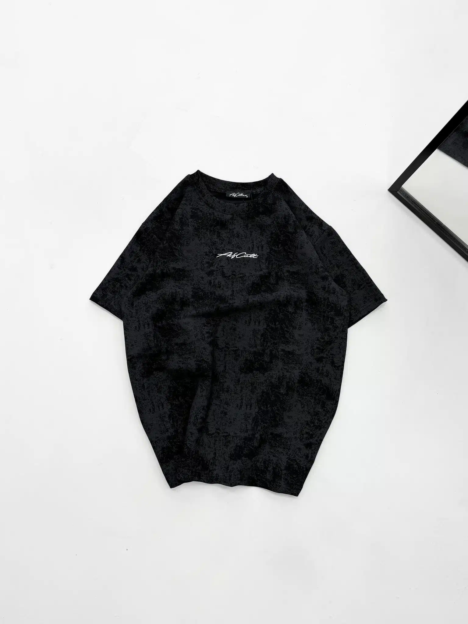 WhatsApp Image 2026-02-17 at 12.14.18 ASFCULT Yıkamalı Bisiklet Yaka Tshirt - Siyah - Görsel 1