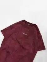 ASFCULT Yıkamalı Bisiklet Yaka Tshirt - Bordo - Görsel 3