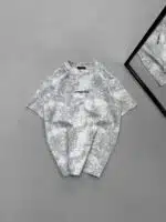 ASFCULT Yıkamalı Bisiklet Yaka Tshirt -Beyaz