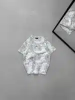 M Premium İmzalı Yıkamalı Bisiklet Yaka Tshirt-Beyaz