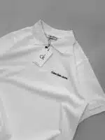CK Nakış Detaylı Polo Yaka Tshirt - Beyaz - Görsel 3