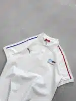 BMW Enjeksiyon Baskılı Şerit Detaylı Polo Yaka Tshirt-Beyaz - Görsel 3
