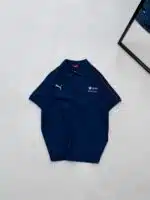 BMW Enjeksiyon Baskılı Şerit Detaylı Polo Yaka Tshirt-Lacivert