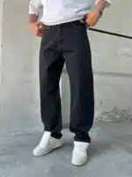 Premium Baggy Pantolon - Taşlamalı Siyah