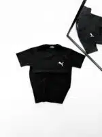 PM Sırt Baskılı Bisiklet Yaka Tshirt-Siyah