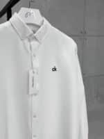 CK Nakış Detaylı Doubleface Gömlek - Beyaz - Görsel 3