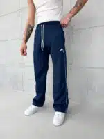 Premium İmzalı Seri Nakışlı Şeritli Stoper Paça Baggy Eşofman – İndigo