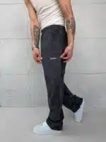 CLTR Premium Nakış Detaylı Yıkamalı Stoper Paça Baggy Eşofman –Füme - Görsel 3