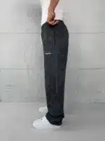 CLTR Premium Nakış Detaylı Yıkamalı Stoper Paça Baggy Eşofman –Füme - Görsel 4