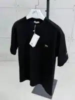 LCST Nakış Kol Detaylı Bisiklet Yaka Tshirt - Siyah