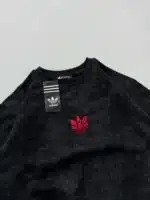 AD Yıkamalı Retro Nakış Detaylı Bisiklet Yaka Tshirt-Siyah - Görsel 3