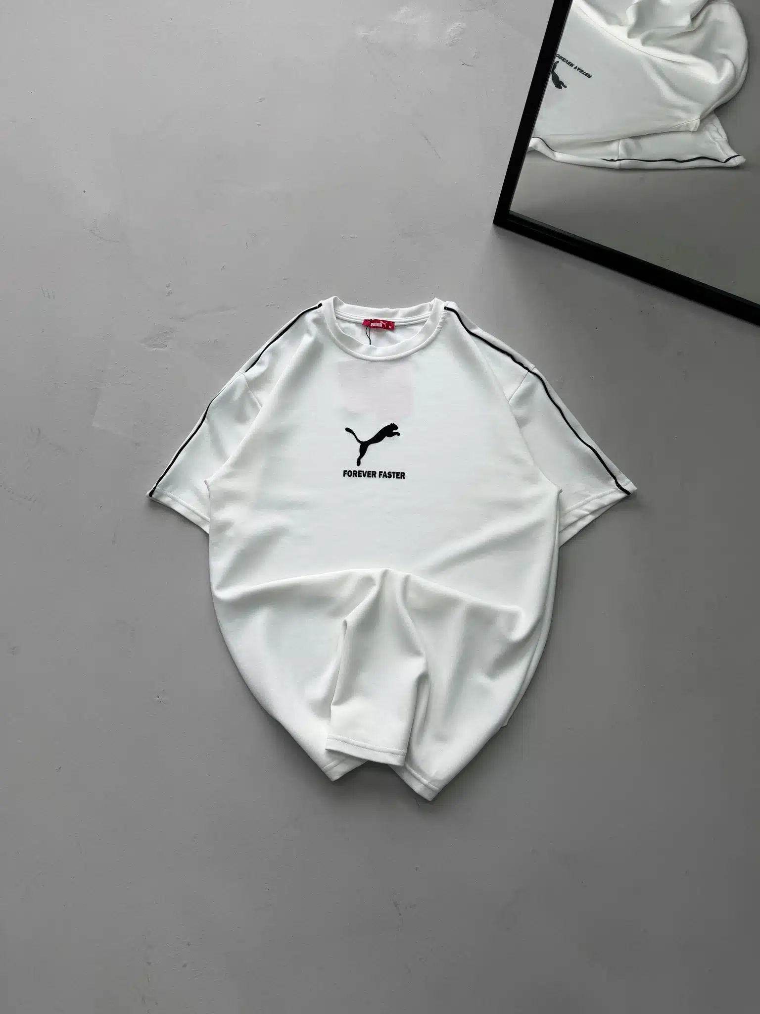 WhatsApp Image 2026-03-24 at 14.16.13 (1) PM Premium Kabartma Baskılı Bisiklet Yaka Tshirt - Beyaz - Görsel 1