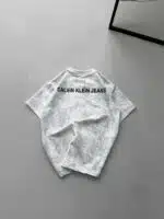 CK Sırt Baskılı Yıkamalı Tshirt - Beyaz - Görsel 4